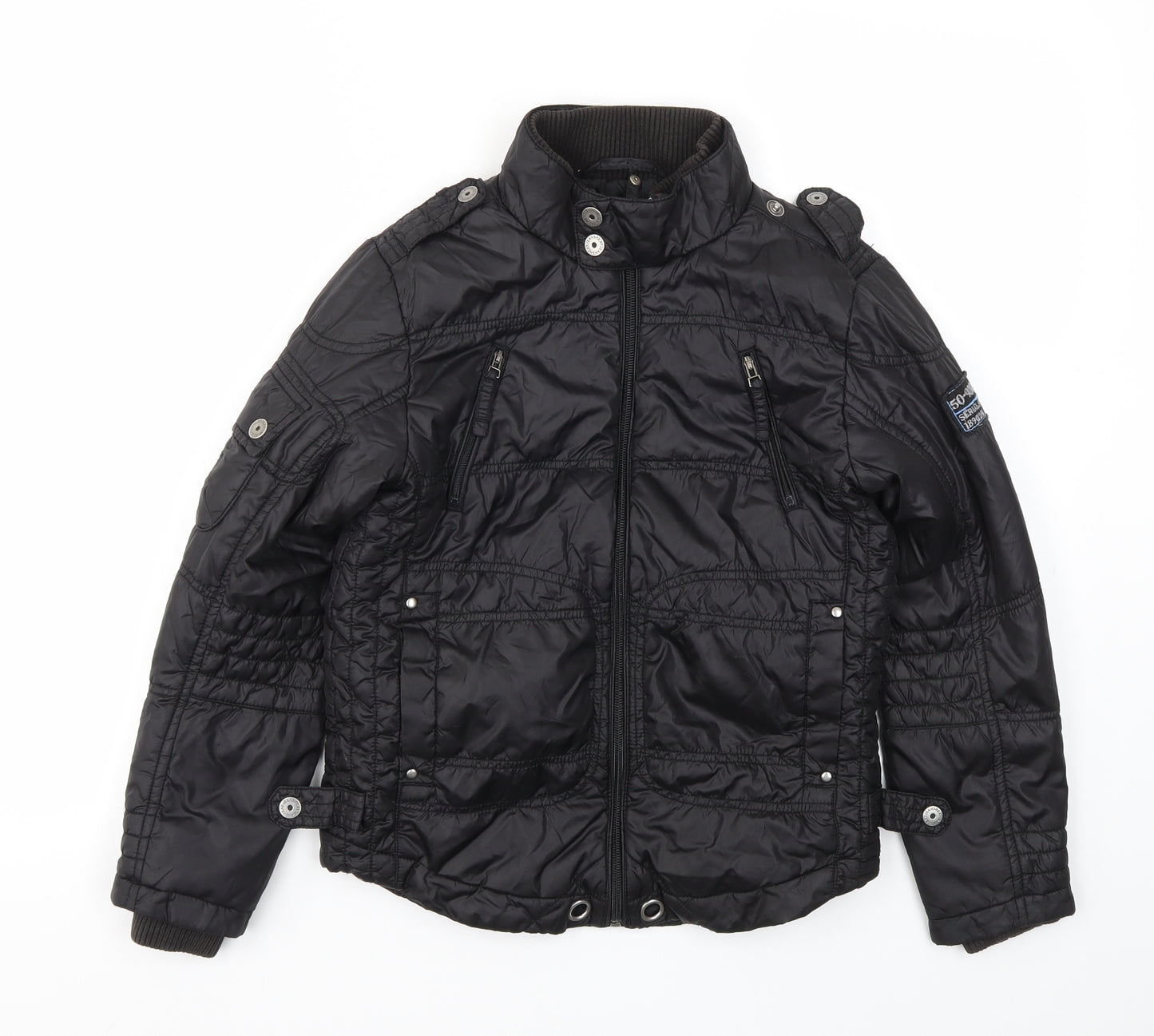 LITTLE UNIT Boys Black   Basic Coat Coat Size 9 Years