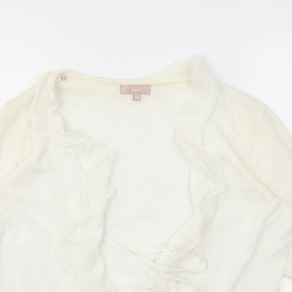Soon Womens Ivory   Cardigan Jumper Size 14