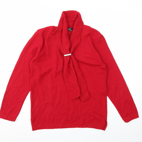 Monique Womens Red   Pullover Jumper Size S