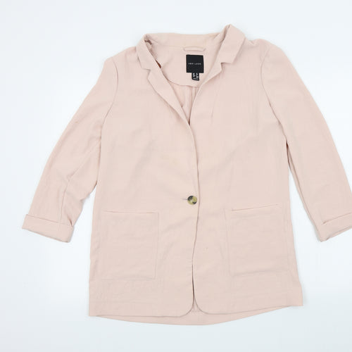 New Look Womens Pink Colourblock  Jacket Blazer Size 12