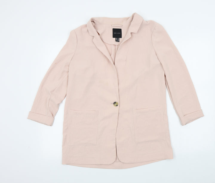 New Look Womens Pink Colourblock Jacket Blazer Size 12