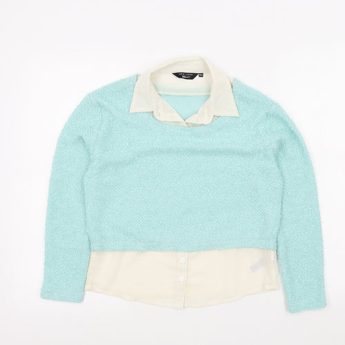 New Look Girls Green Colourblock  Pullover Jumper Size 10-11 Years