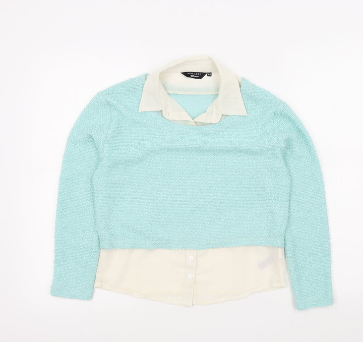 New Look Girls Green Colourblock Pullover Jumper Size 10-11 Years