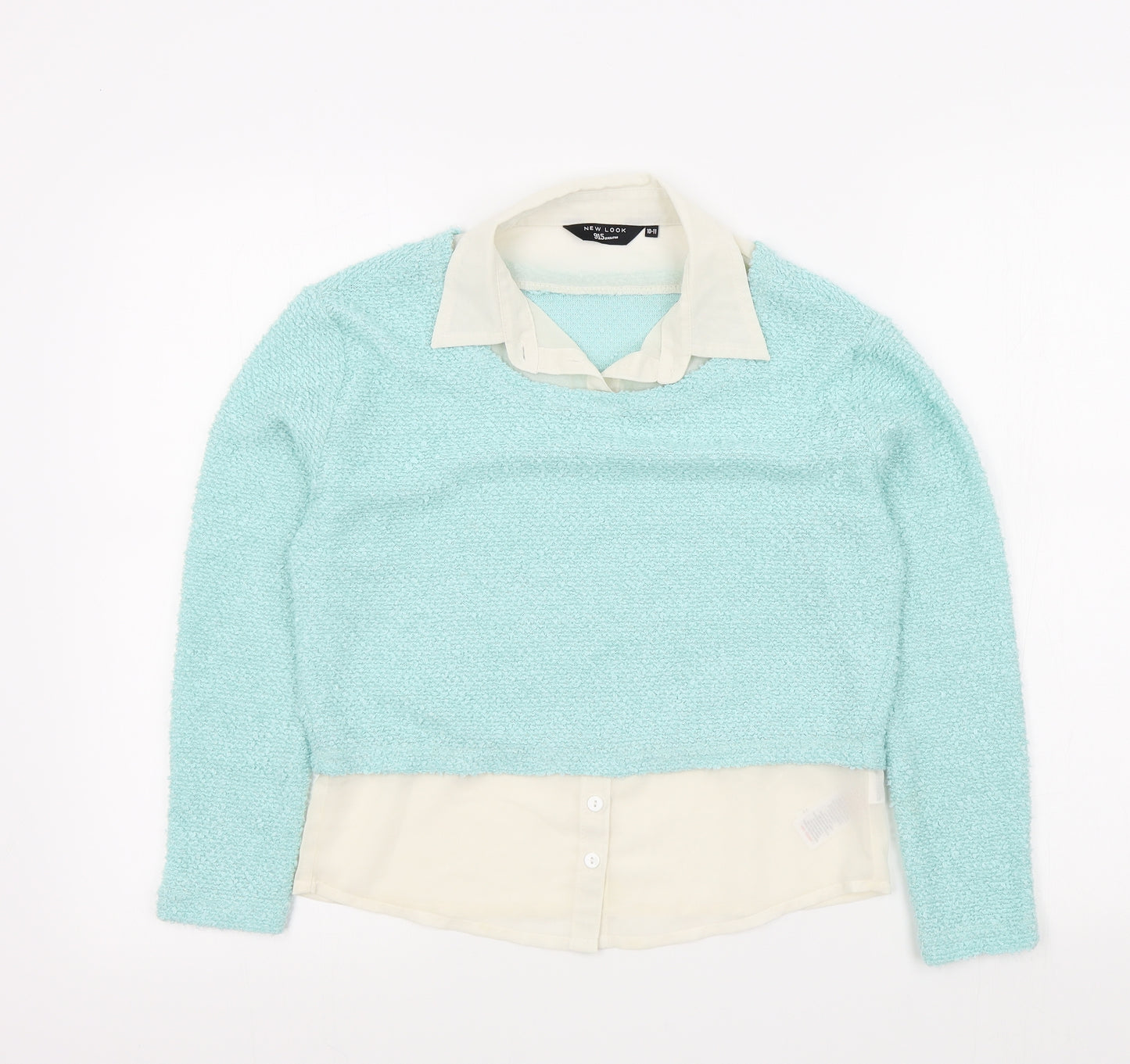 New Look Girls Green Colourblock  Pullover Jumper Size 10-11 Years
