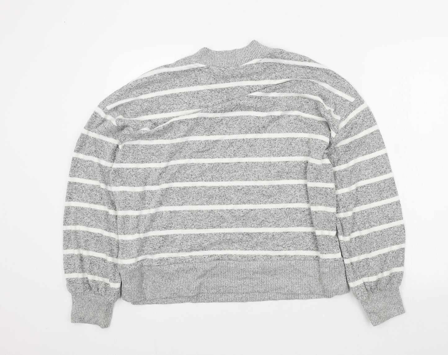 M&S Womens Grey Striped  Pullover Jumper Size 14