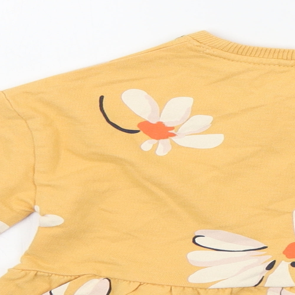 NEXT Girls Orange Floral  Pullover Jumper Size 3 Years
