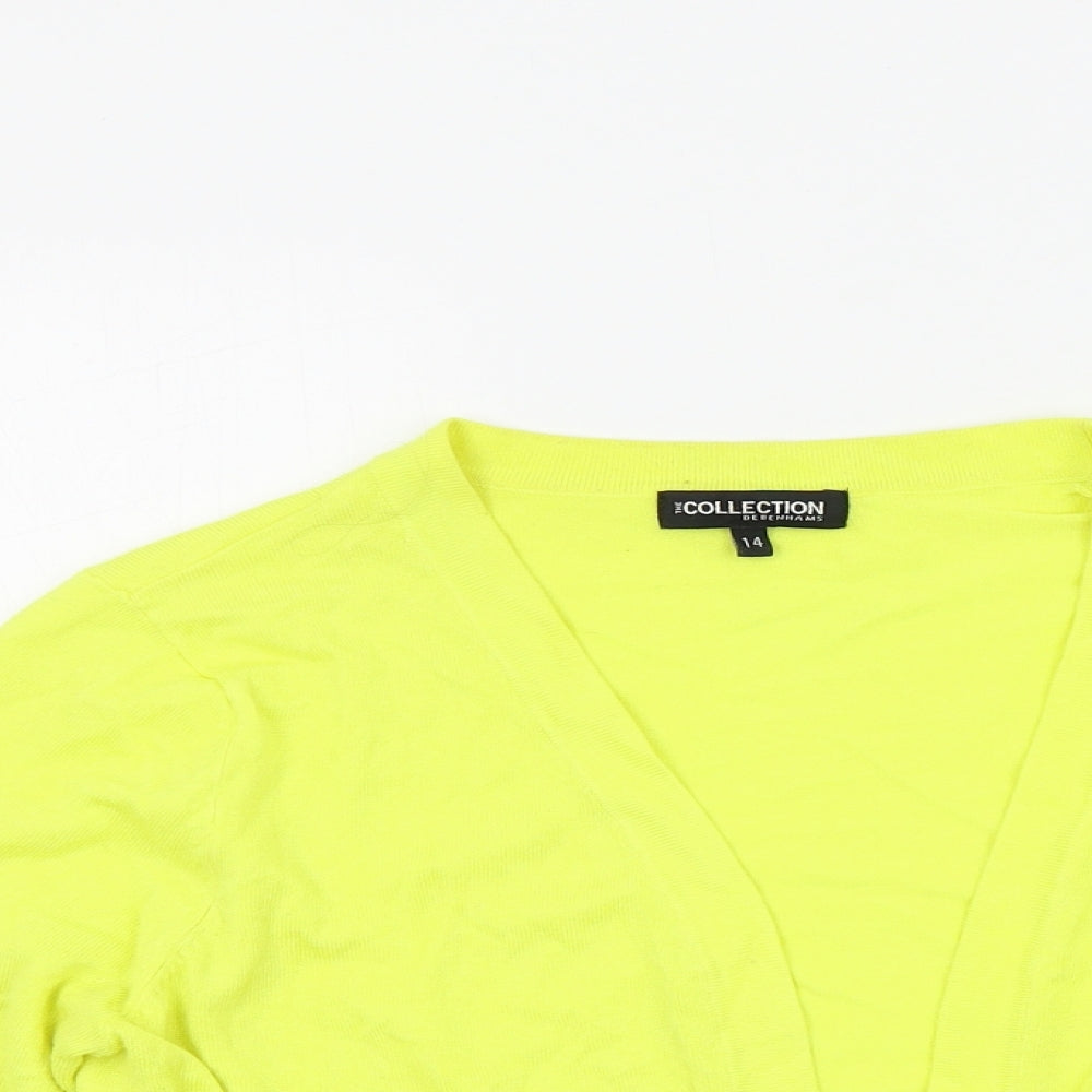 Debenhams Womens Yellow   Cardigan Jumper Size 14
