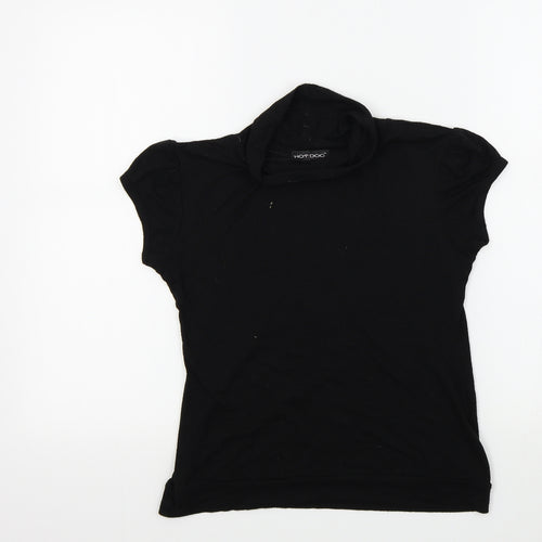 Hotdog Womens Black Colourblock  Basic T-Shirt Size M