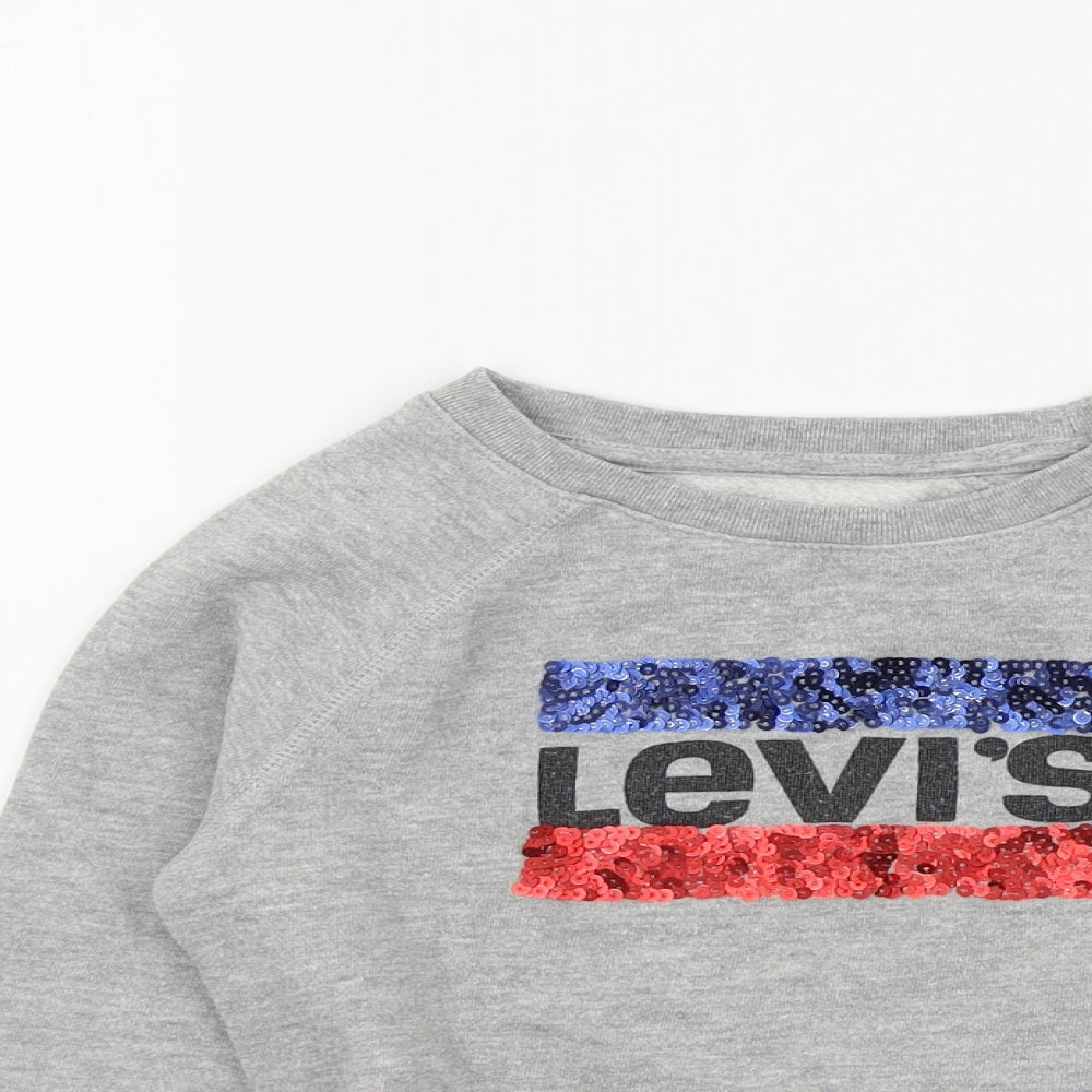 Levi's Girls Grey Colourblock  Pullover Jumper Size 8 Years  - levi's