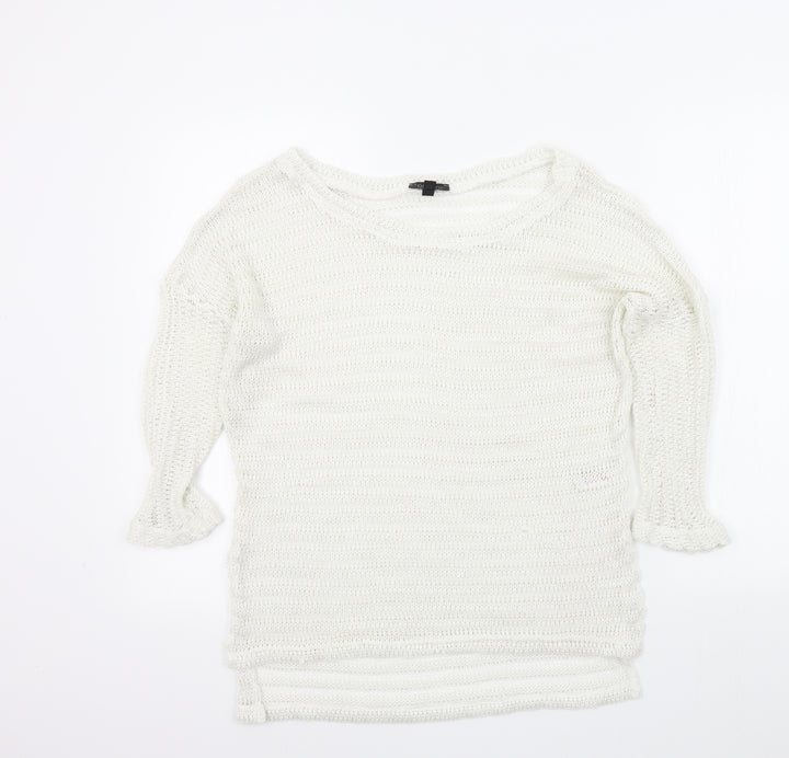 Topshop Womens White Pullover Jumper Size 12