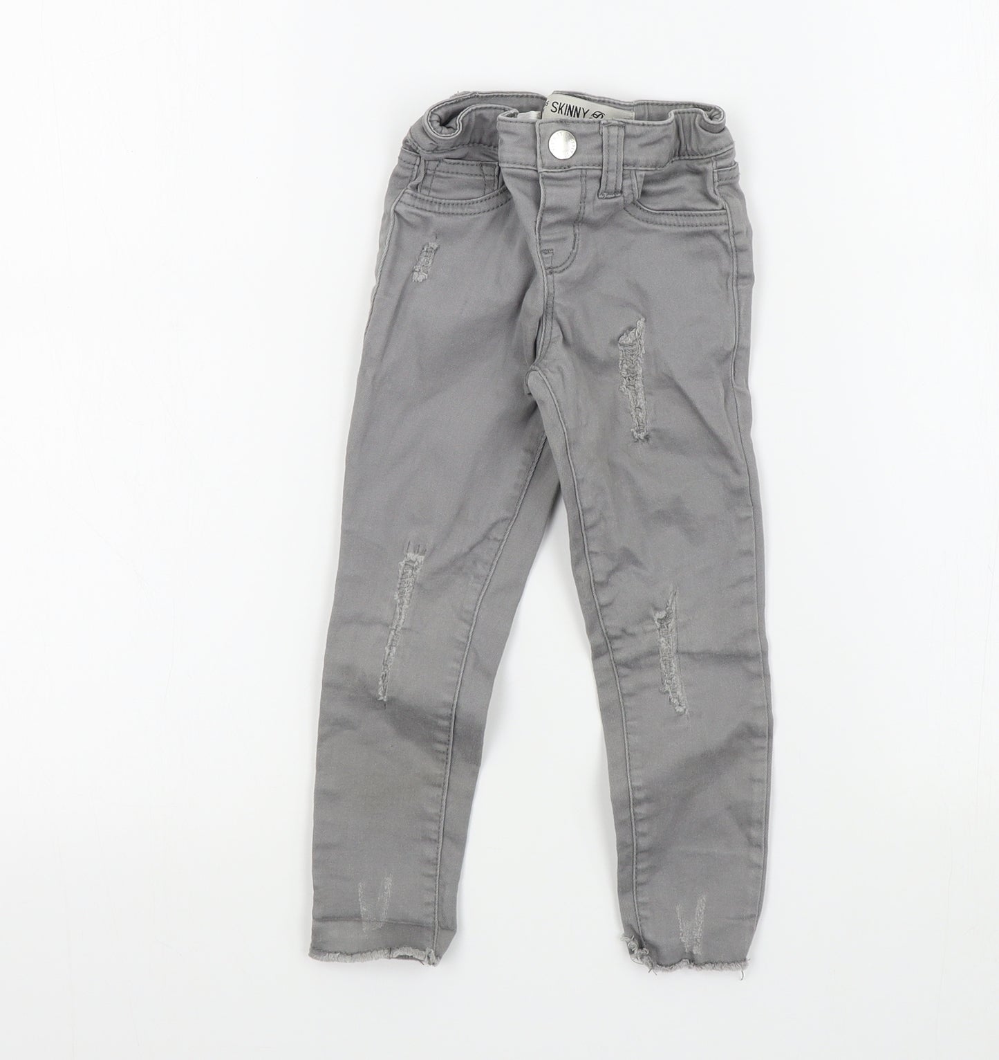 Primark Girls Grey Colourblock  Skinny Jeans Size 3-4 Years