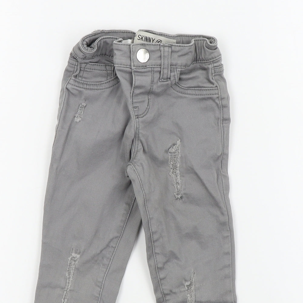 Primark Girls Grey Colourblock  Skinny Jeans Size 3-4 Years