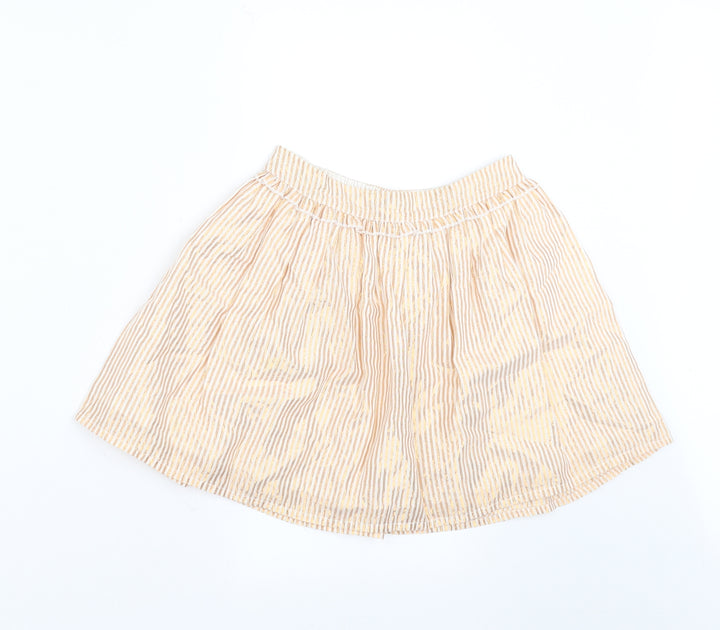 NEXT Girls Gold Striped  A-Line Skirt Size 7 Years