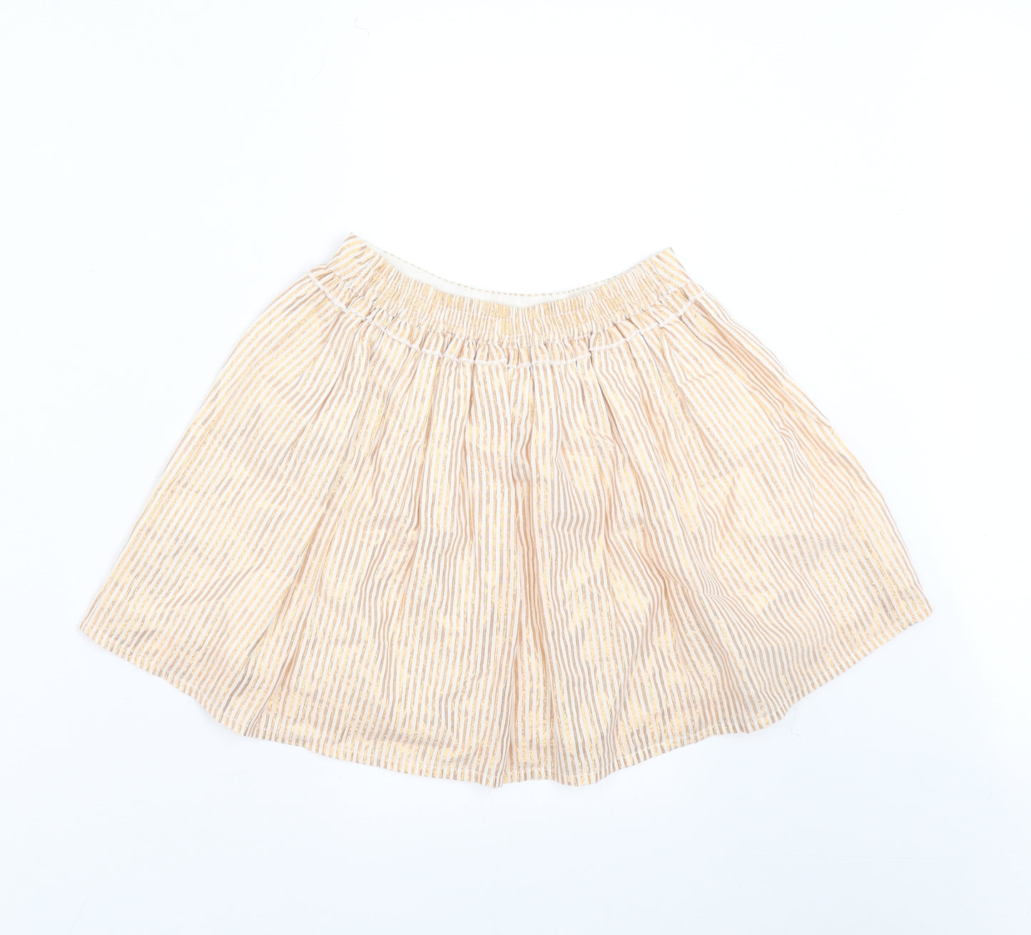 NEXT Girls Gold Striped  A-Line Skirt Size 7 Years
