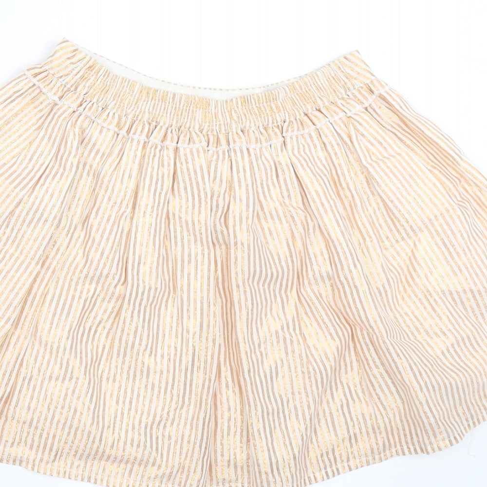 NEXT Girls Gold Striped  A-Line Skirt Size 7 Years