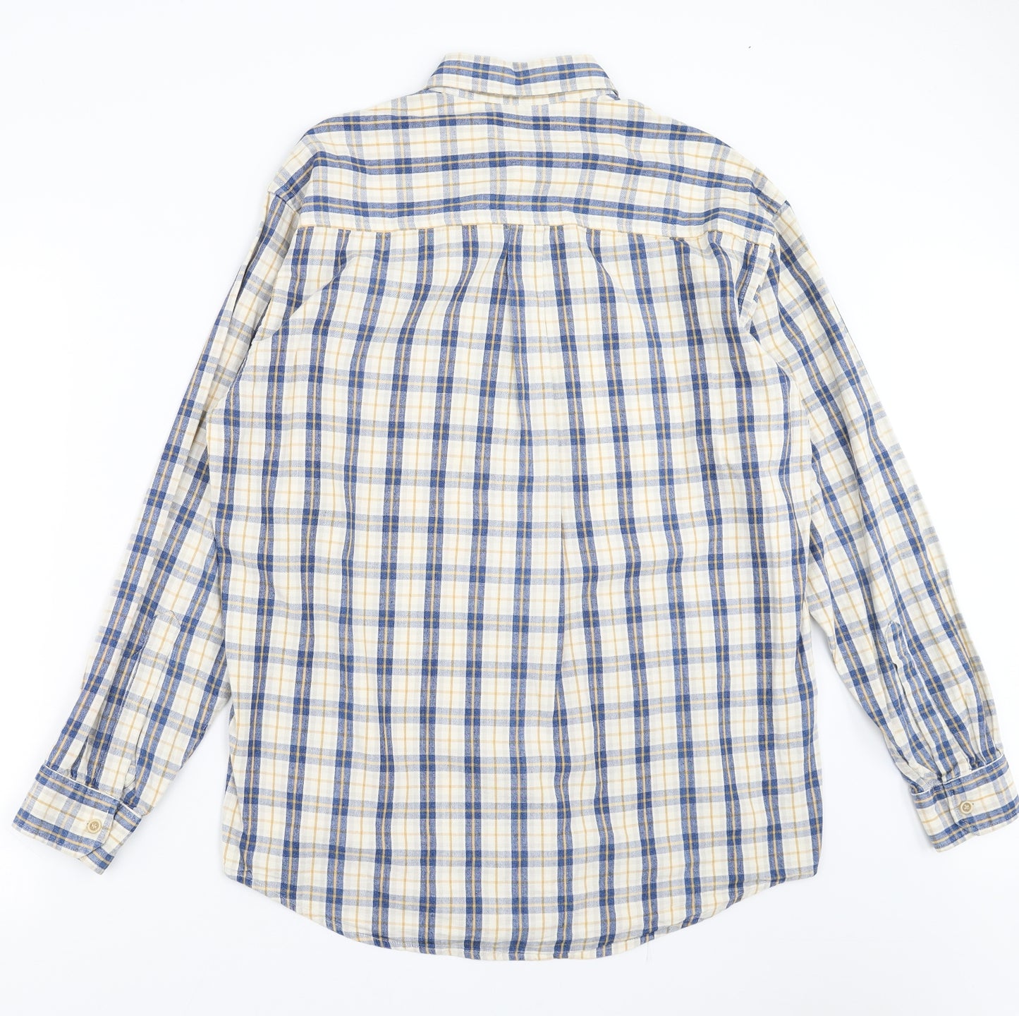 Marks and Spencer Mens Blue Plaid   Button-Up Size M