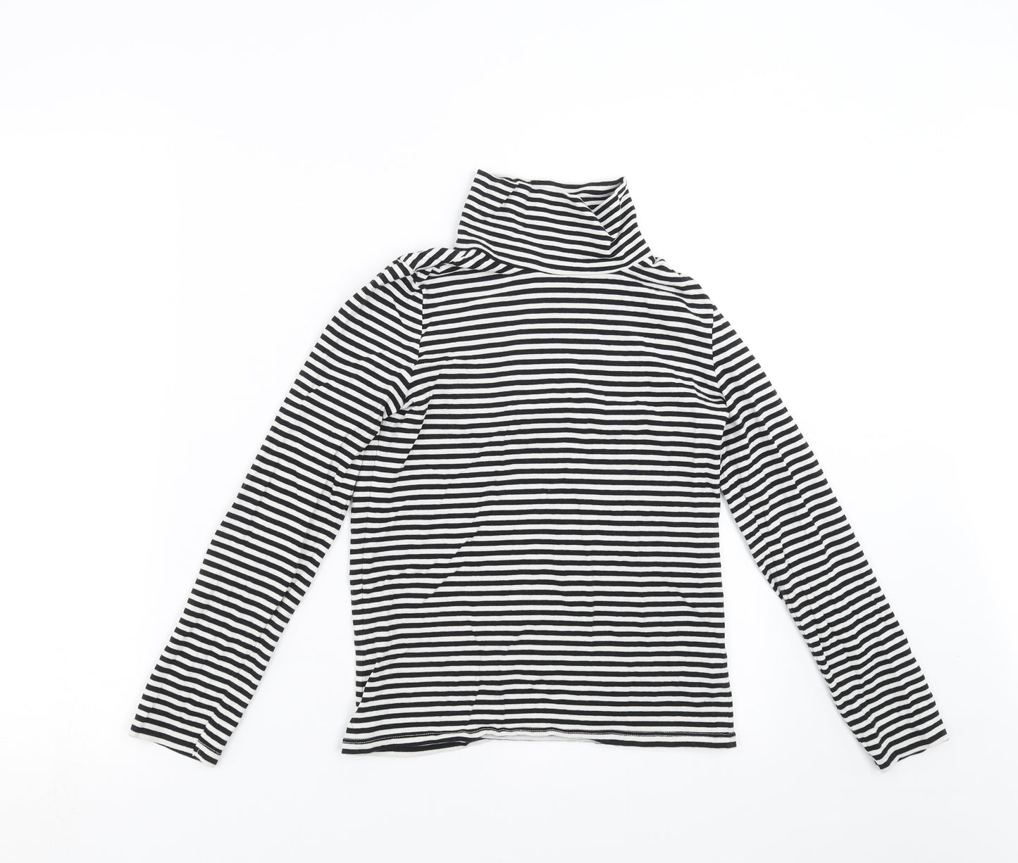 TU Girls Black Striped  Basic T-Shirt Size 10 Years