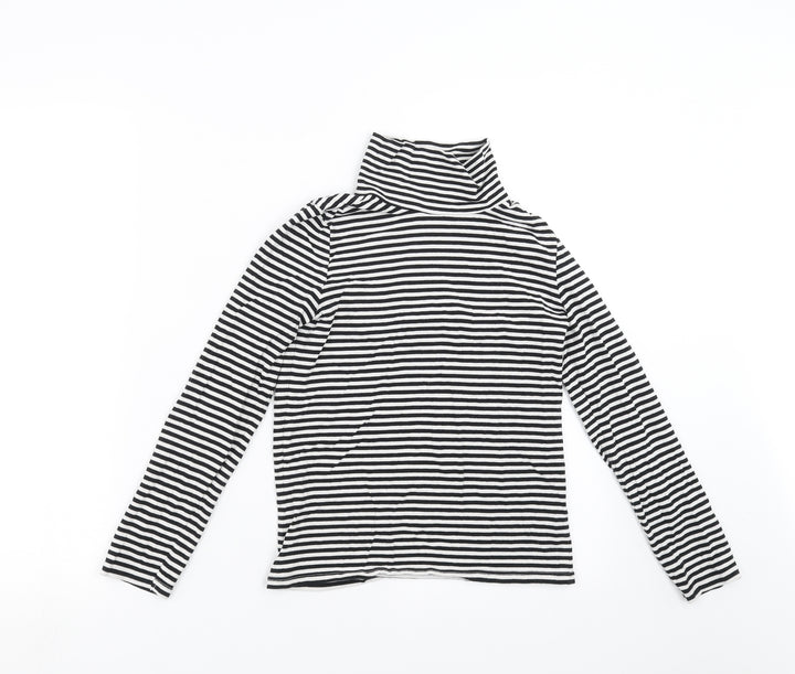 TU Girls Black Striped  Basic T-Shirt Size 10 Years