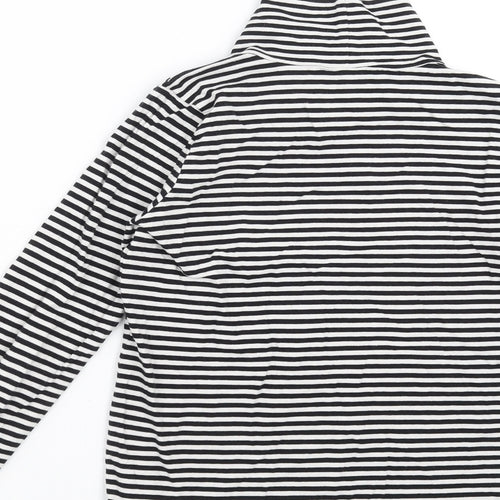 TU Girls Black Striped  Basic T-Shirt Size 10 Years