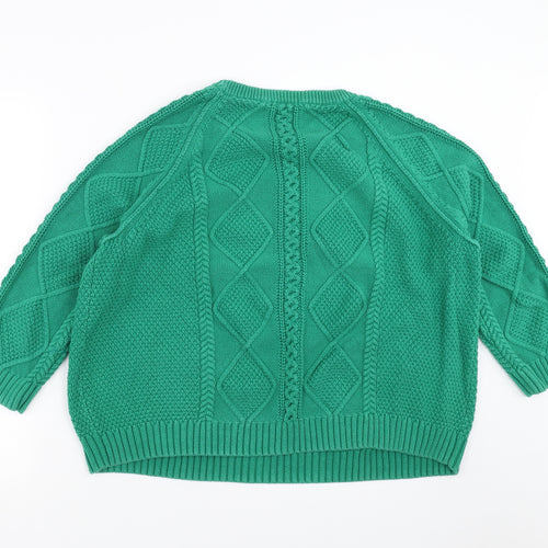 TU Womens Green Geometric Knit Pullover Jumper Size 20