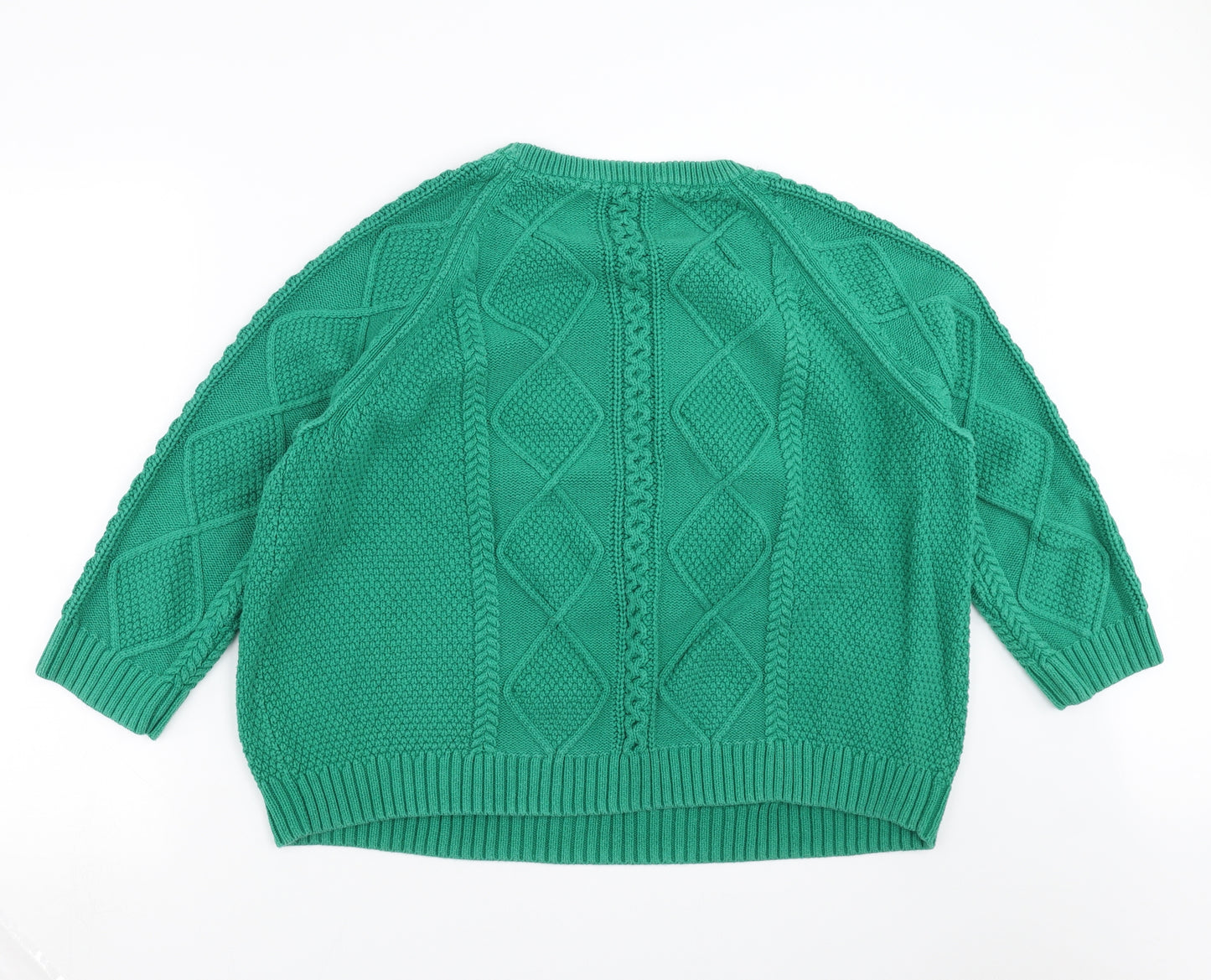 TU Womens Green Geometric Knit Pullover Jumper Size 20