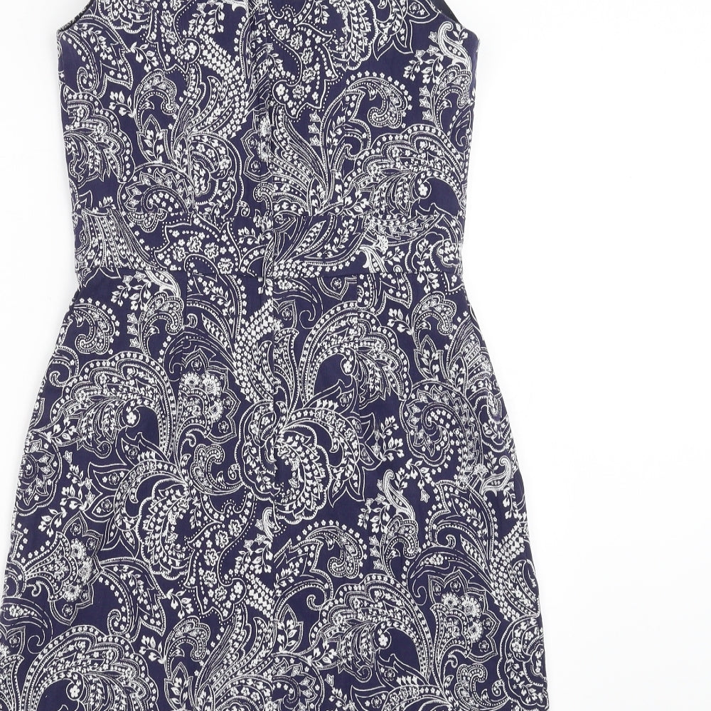 New Look Womens Blue Paisley  Sheath  Size 8