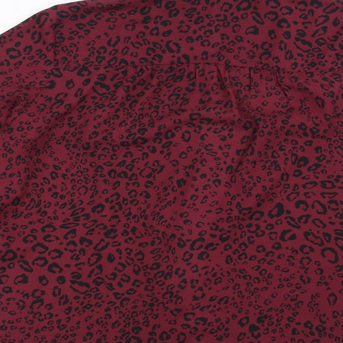 M&Co Womens Purple Geometric  Basic Blouse Size 10  - burgundy