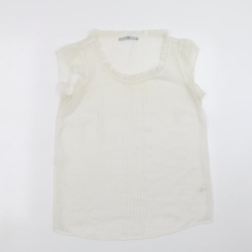 TU Womens Ivory   Basic Blouse Size 10  - sheer