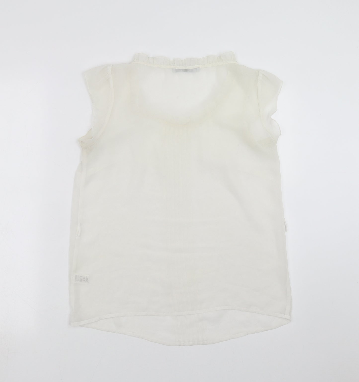 TU Womens Ivory   Basic Blouse Size 10  - sheer