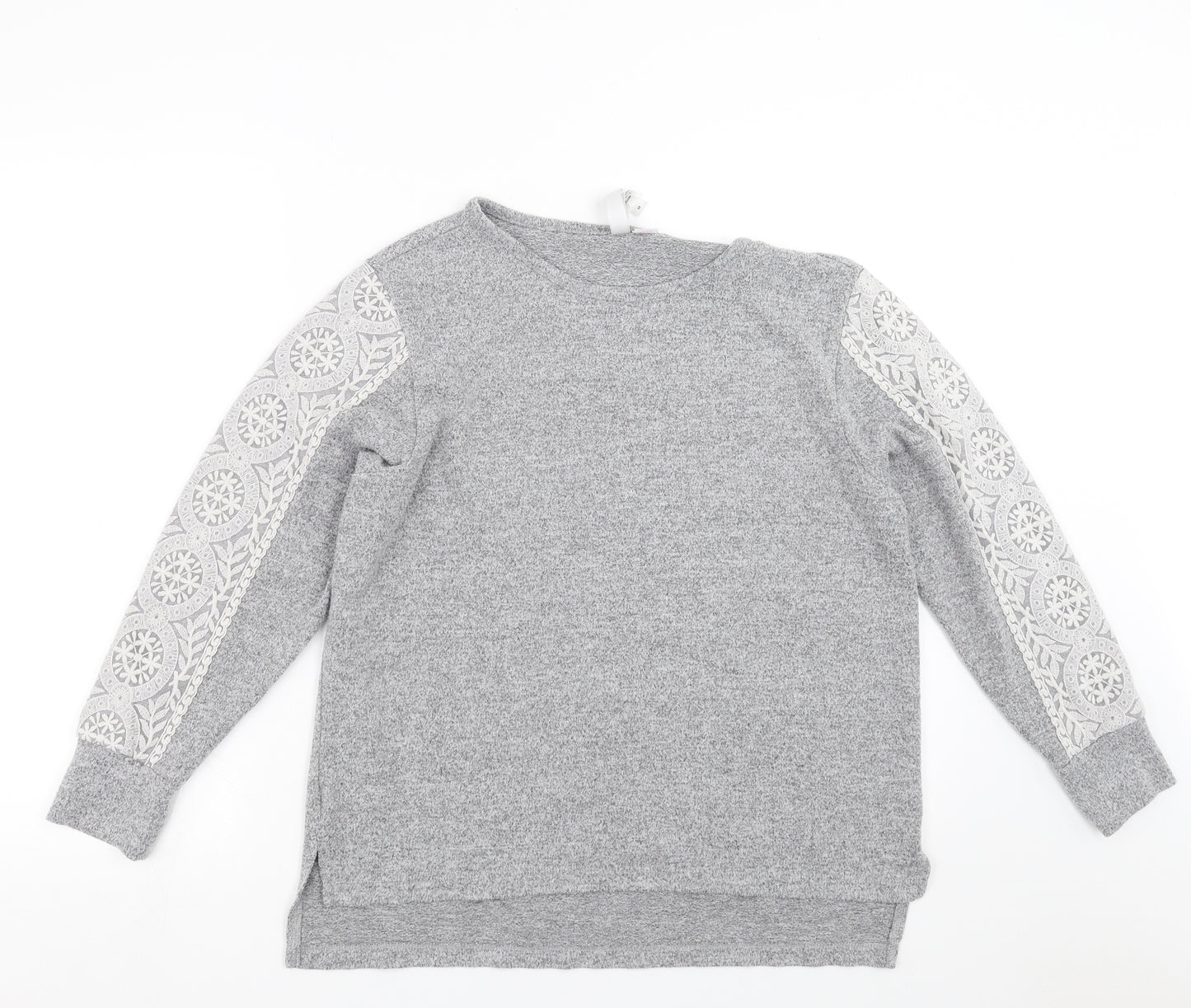 Flora Nikrooz Womens Grey   Pullover Jumper Size M  - Lace Sleeve detail