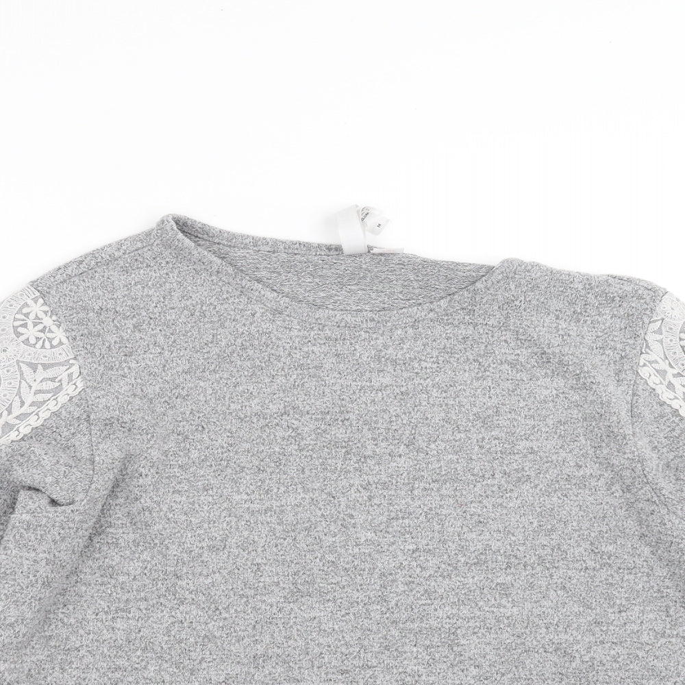 Flora Nikrooz Womens Grey   Pullover Jumper Size M  - Lace Sleeve detail
