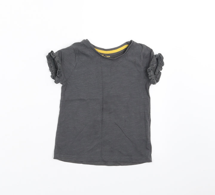 TU Girls Grey Basic T-Shirt Size 2-3 Years