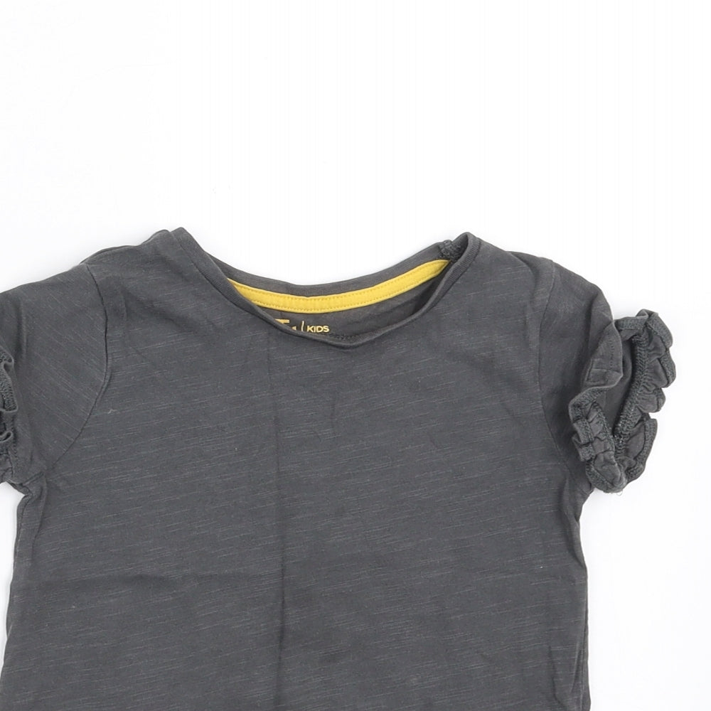 TU Girls Grey   Basic T-Shirt Size 2-3 Years