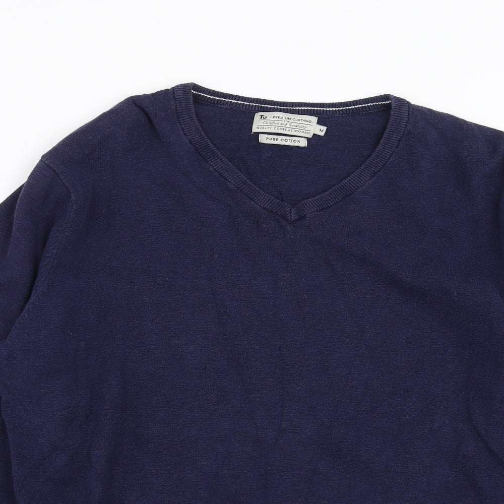 TU Mens Blue  Knit Pullover Jumper Size M