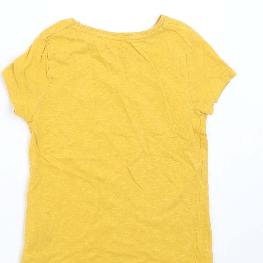F&F Girls Yellow   Basic T-Shirt Size 2-3 Years  - rainbow