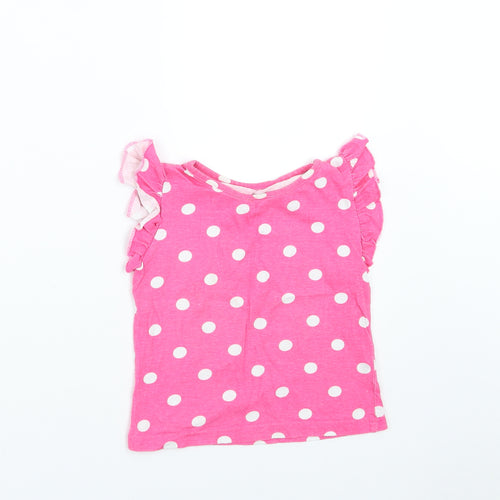 Young Dimension Girls Pink Polka Dot  Basic T-Shirt Size 2-3 Years