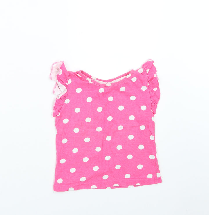 Young Dimension Girls Pink Polka Dot Basic T-Shirt Size 2-3 Years