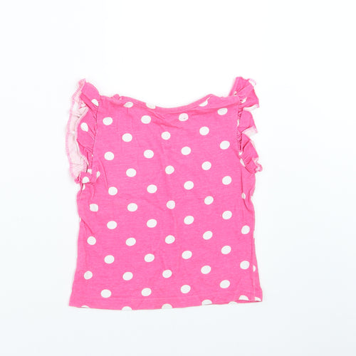 Young Dimension Girls Pink Polka Dot  Basic T-Shirt Size 2-3 Years