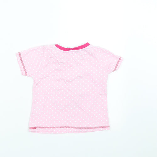 Animal Crazy Girls Pink Polka Dot  Basic T-Shirt Size 2-3 Years  - Elephant