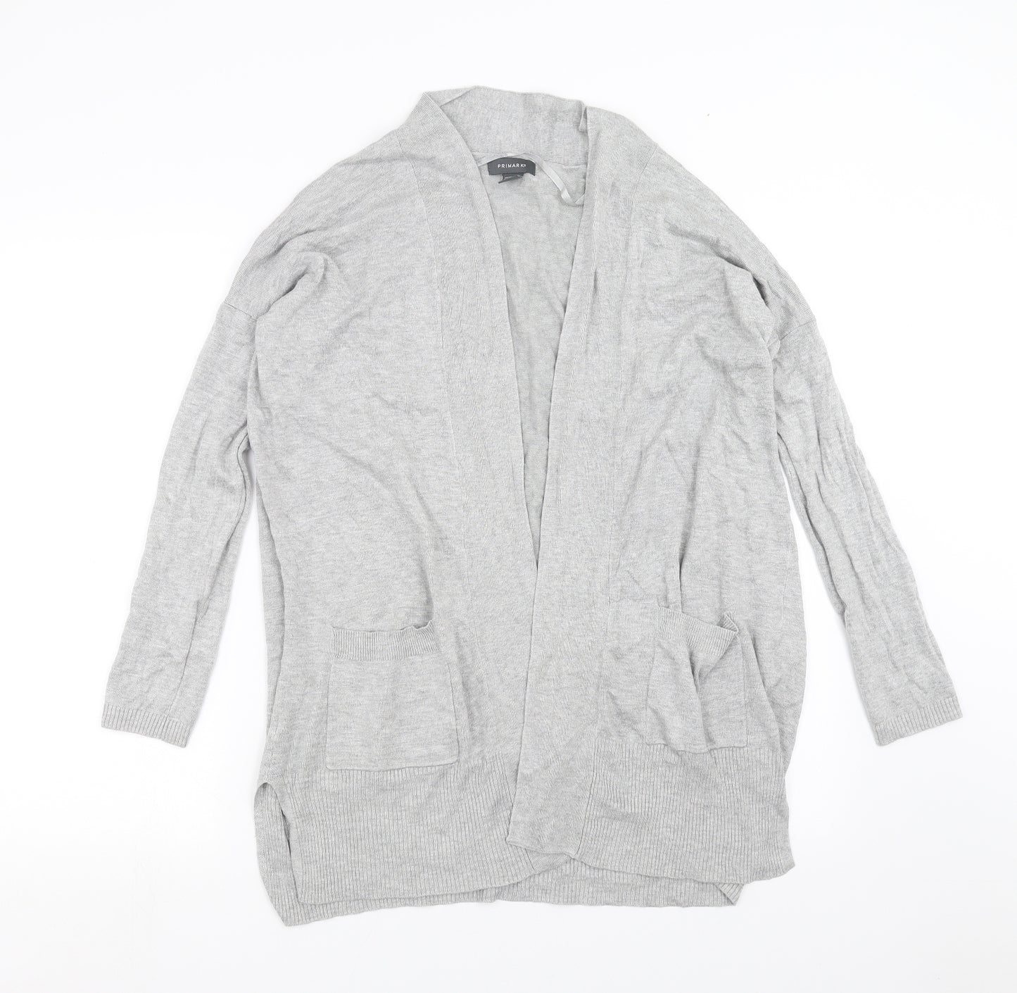 Primark Womens Grey  Knit Cardigan Jumper Size 10