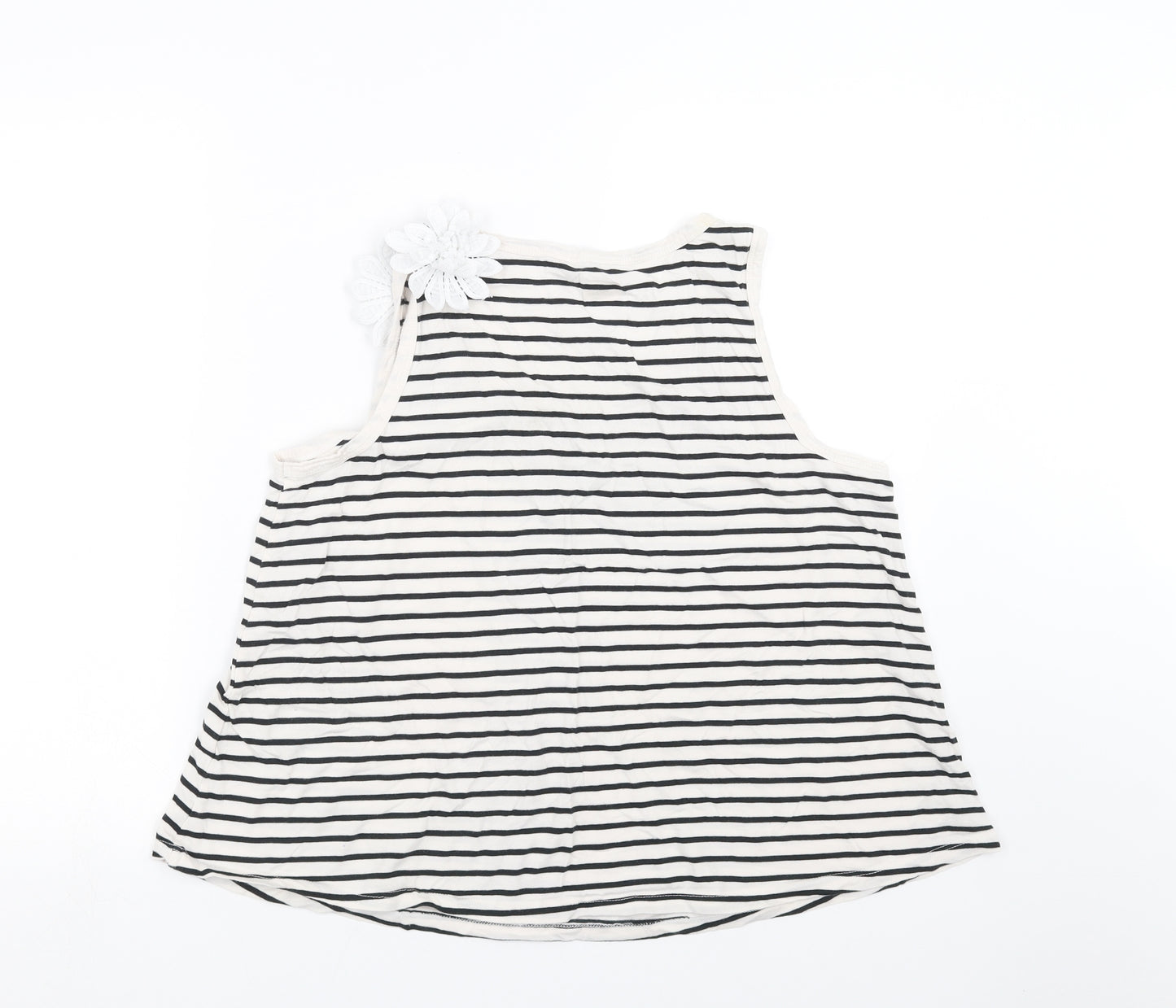 Nutmeg Womens Black Striped  Basic Tank Size 16  - floral detail