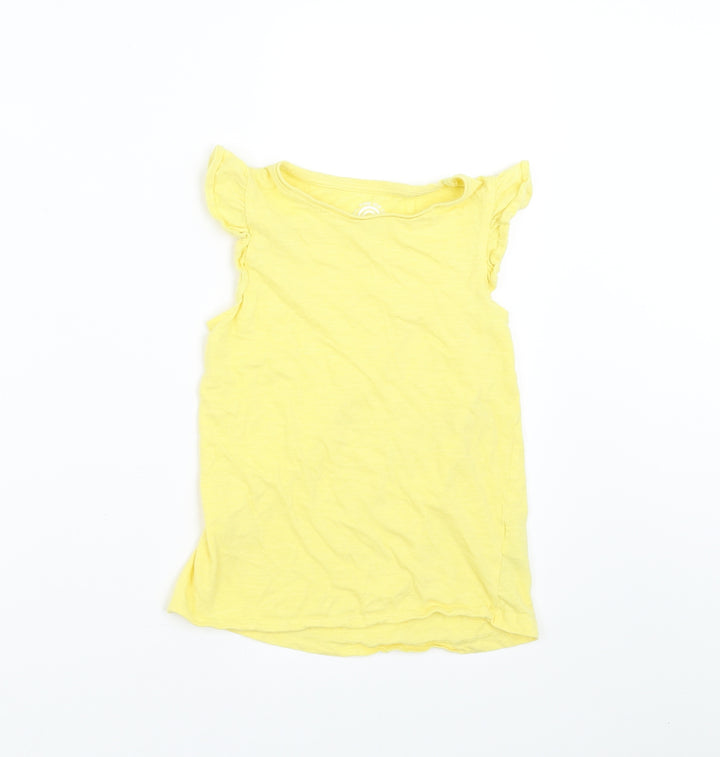 F&F Girls Yellow   Basic T-Shirt Size 5-6 Years