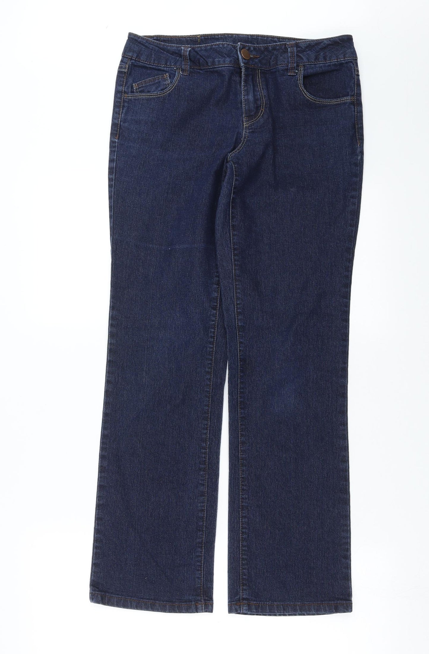 Dorothy Perkins Womens Blue  Denim Straight Jeans Size 10 L28 in