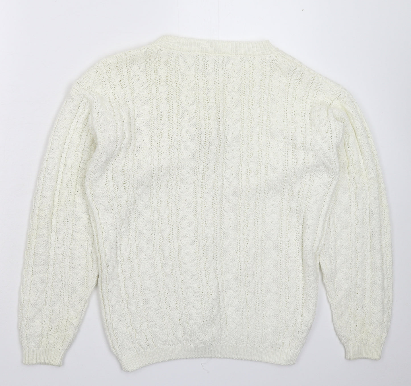 Gina Minetti Womens White  Knit Cardigan Jumper Size M