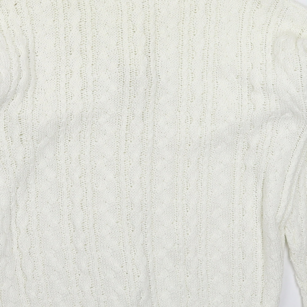 Gina Minetti Womens White  Knit Cardigan Jumper Size M