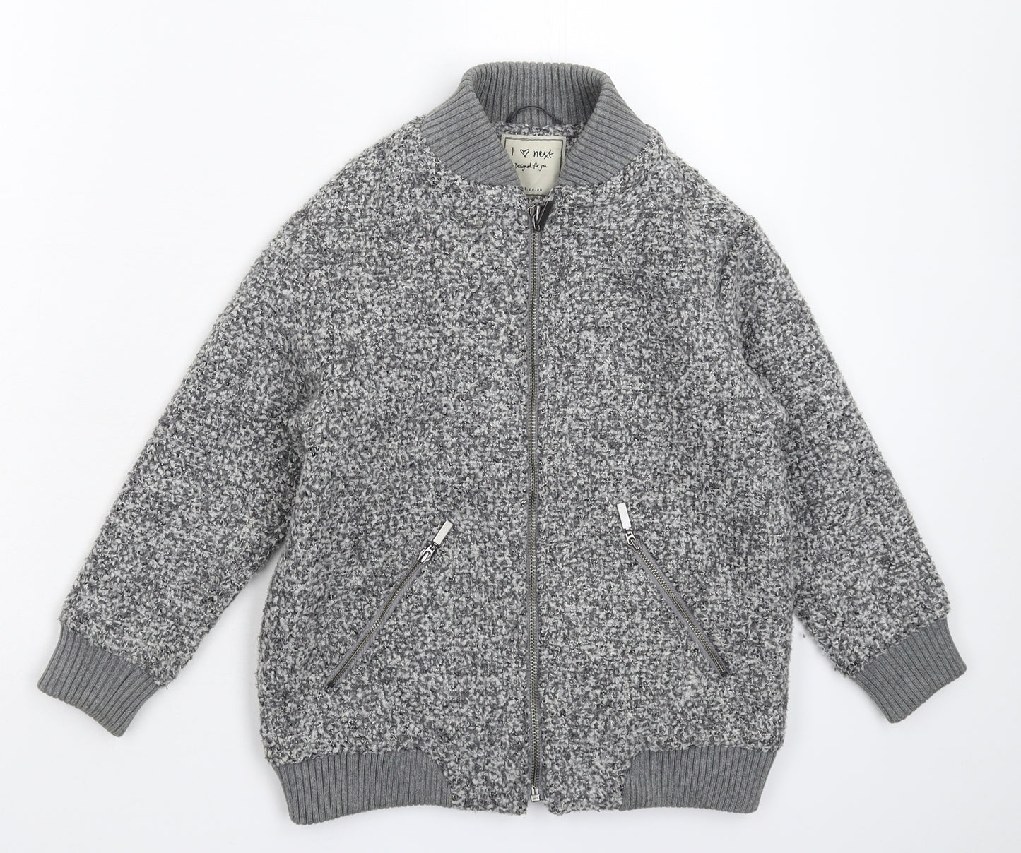 NEXT Boys Grey  Knit Bomber Jacket Jacket Size 6 Years