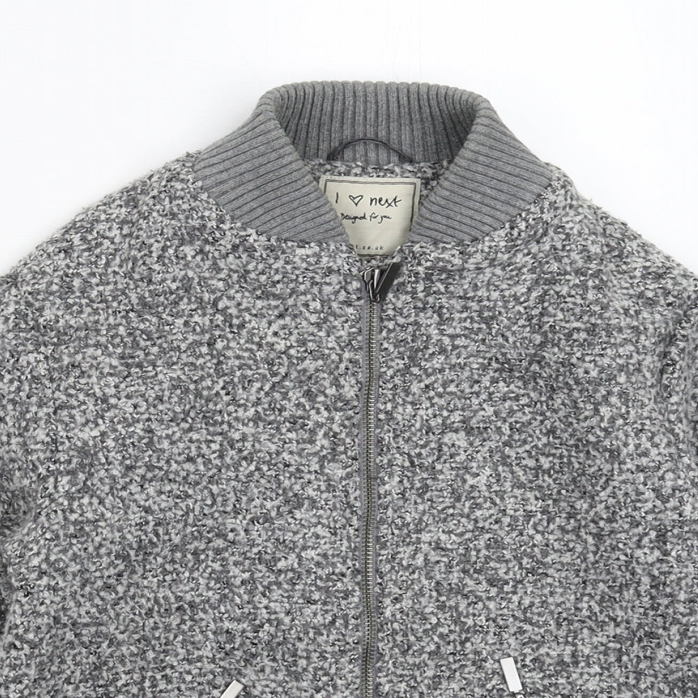 NEXT Boys Grey  Knit Bomber Jacket Jacket Size 6 Years