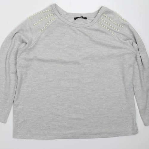 George Womens Grey  Knit Pullover Jumper Size L