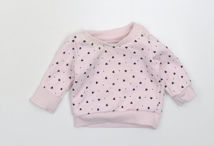 Primark Girls Pink   Pullover Jumper Size 0-3 Months