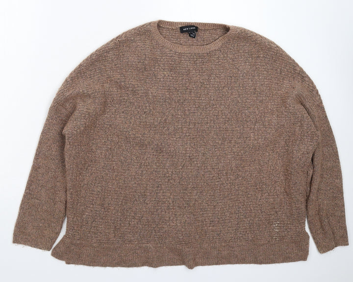 New Look Womens Grey Knit Pullover Jumper Size S - Oversized